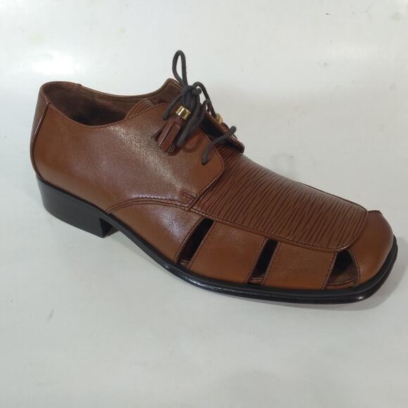 Florsheim Barletta Shoes Men\'s 9 M Brown Leather Open Breathable Italy Grappa main image 4